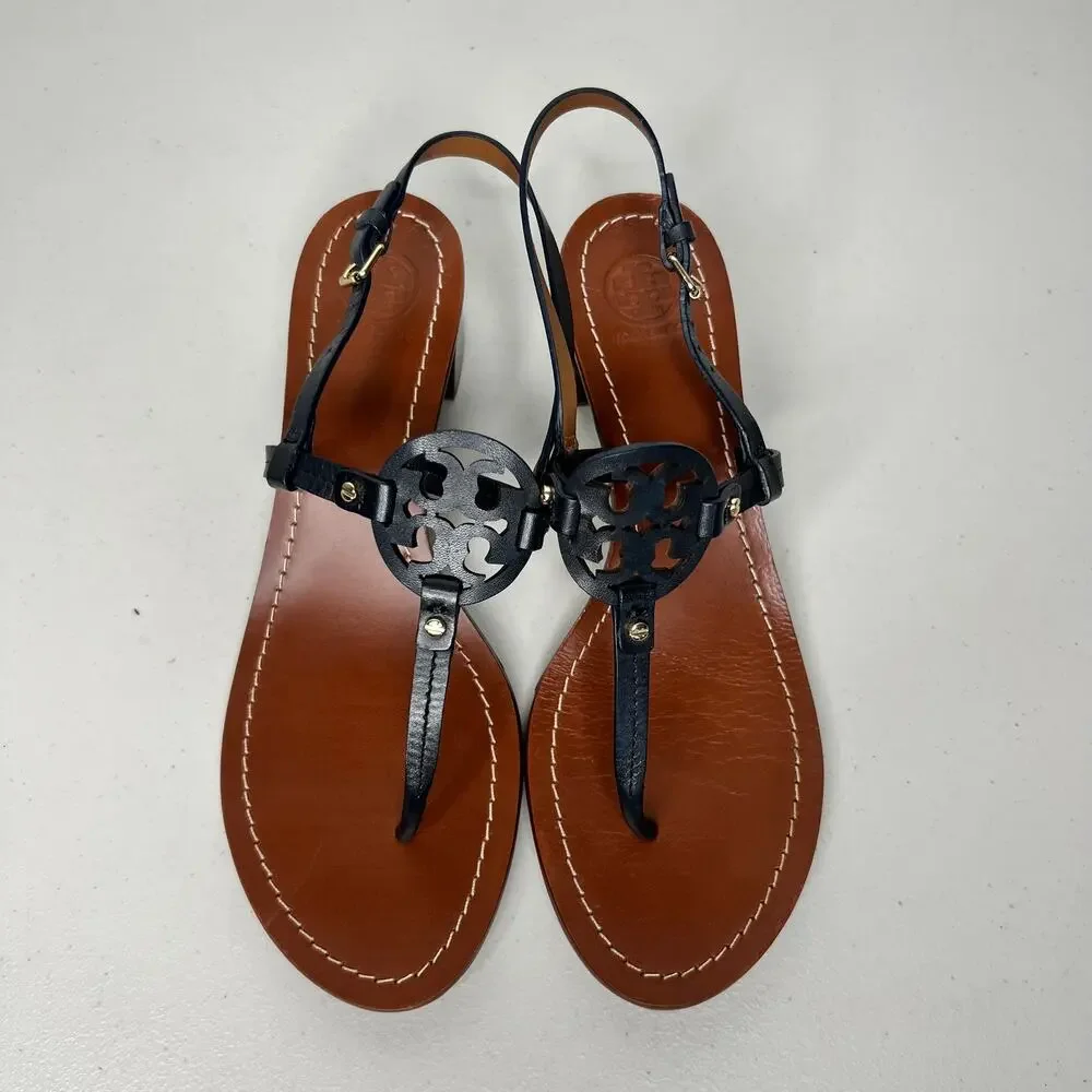 Tory Burch Miller Block Heel Sandals Size 9